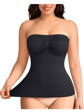 LODAY Strapless Shapewear Compression Tank Top Tummy Control Long Tube Top Small